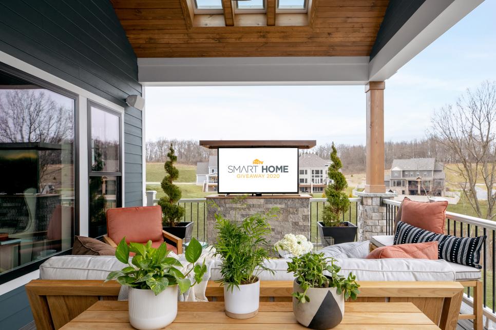 exterior deck by the HGTV smart home
